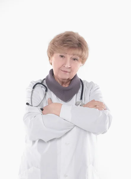 Портрет досвідченого лікаря. ізольовано на білому тлі — стокове фото