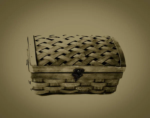 wicker box.isolated on a white background.