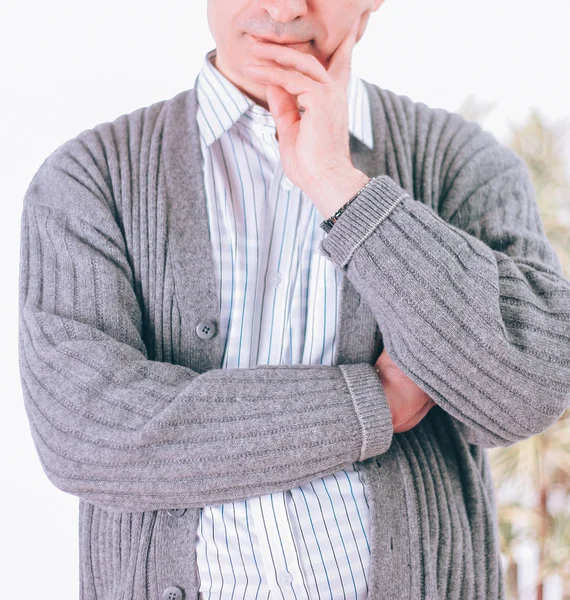 Primo piano. uomo moderno di successo. isolato su sfondo bianco . — Foto Stock