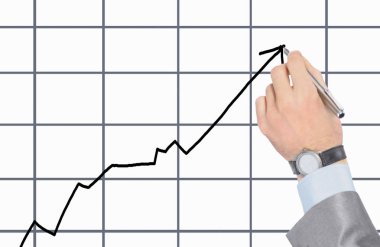 yakın up.businessman pazarlama komplosu çizer