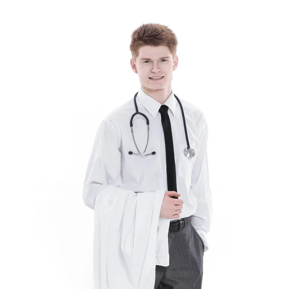 In volledige growth.portrait van een jonge dokter. — Stockfoto