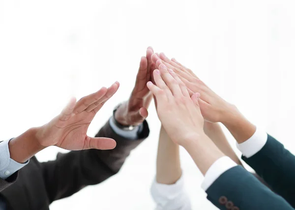 Closeup.business team giving each other a high five. — Stock Photo, Image