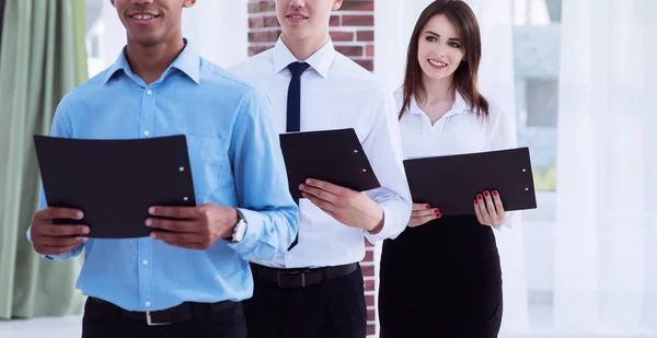 Business team waarop een kopie van het contract, — Stockfoto