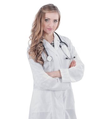 beyaz bir çocuk doktoru .isolated portresi