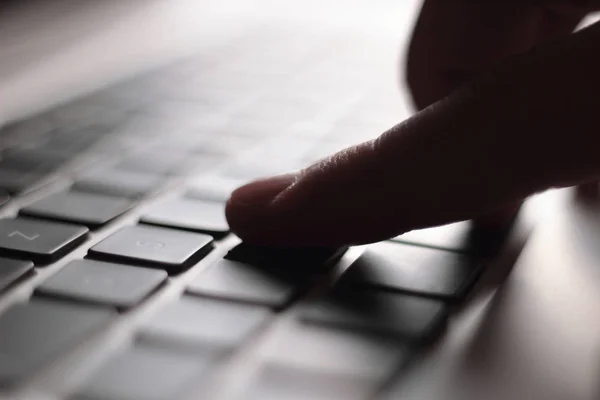 Close up. finger on the keyboard of the calculator.business concept — Stock Photo, Image