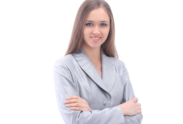 Portret van een vertrouwen business lady .isolated op wit — Stockfoto