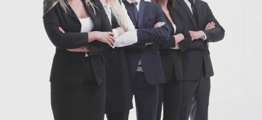 yakın çekim grup iş adamları. teamwork.isolated üzerinde beyaz kavramı