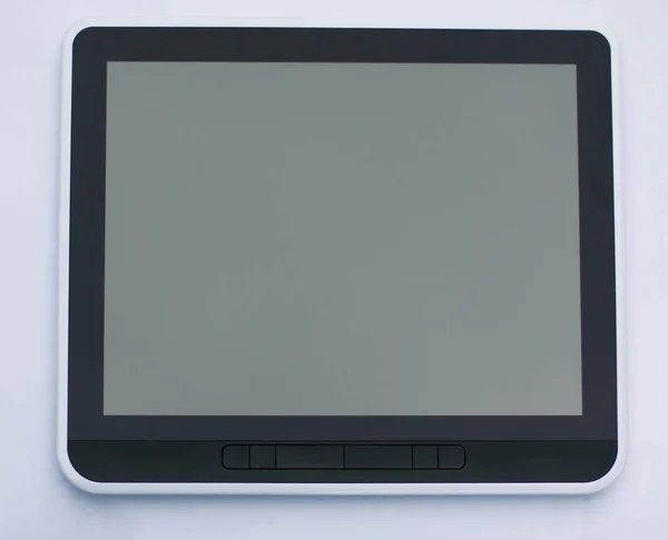 Black tablet pc isolated on white with clipping path — Stock Photo, Image