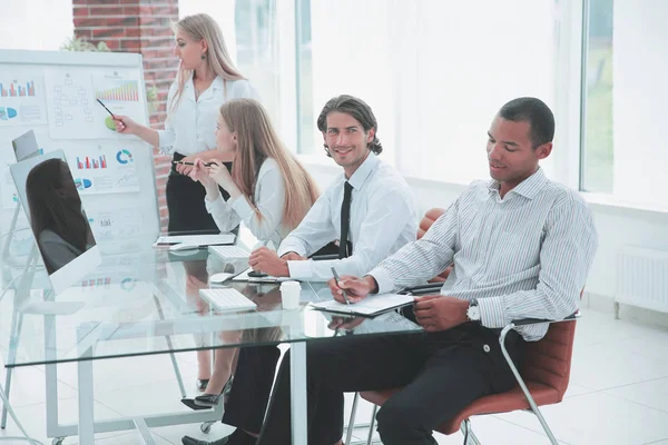 Friendly business team having meeting in office — Stock Photo, Image