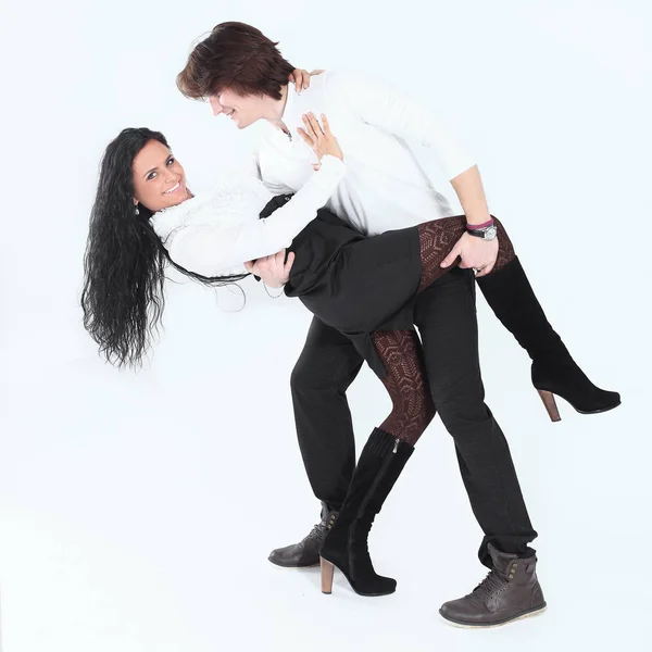 Dansçılar şık çift tango gerçekleştirilen — Stok fotoğraf
