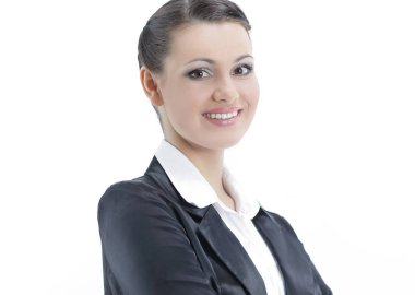 Executive iş kadını. kopya alanı ile beyaz fotoğraf izole