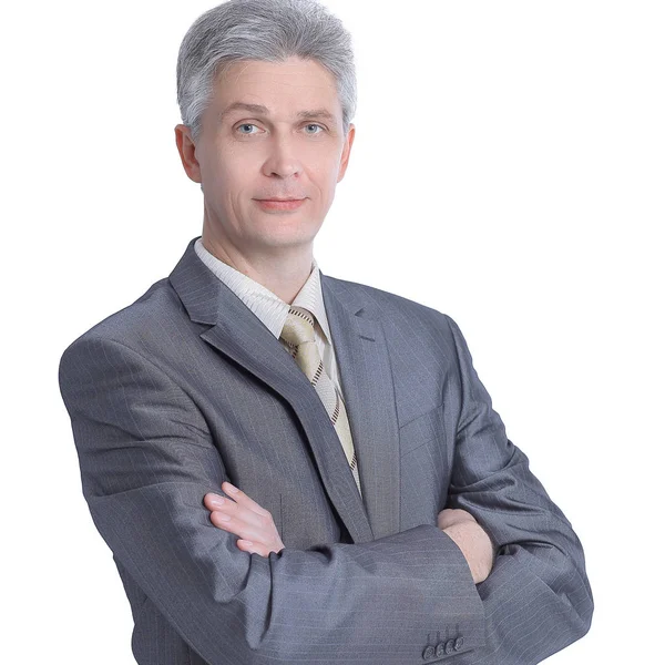Porträtt av en ledande affärsman .isolated på en vit — Stockfoto