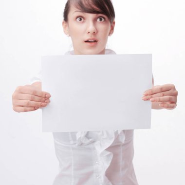 portre. iş kadını gösteren posteri ile word yardım. 