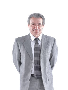 Beyaz arka plan üzerinde izole başarılı işadamı portresi