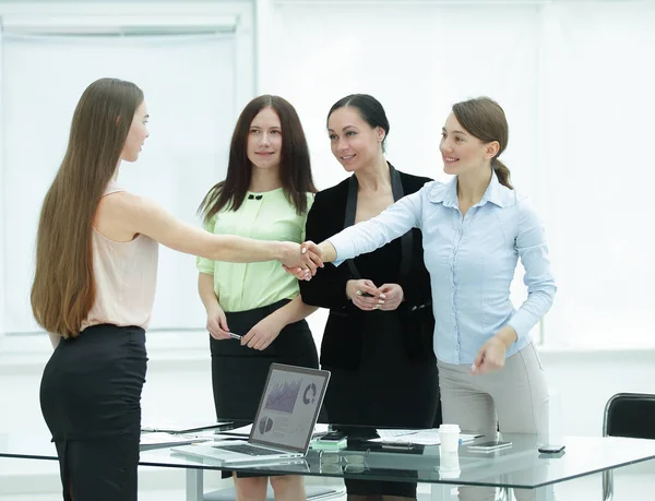 Partner finanziari che si stringono la mano dopo negoziati di successo — Foto Stock