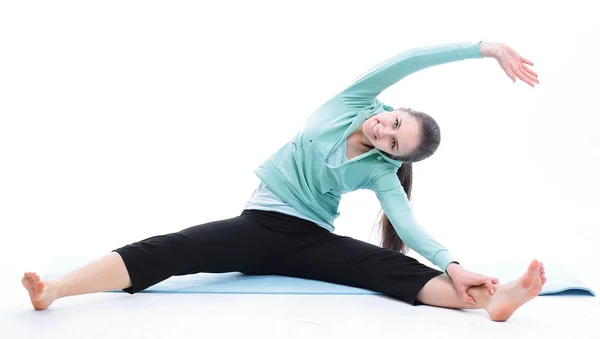 Entraînement d'exercice de remise en forme montre étirement des muscles . — Photo