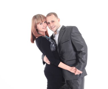 beyaz üzerine güzel bir genç couple.isolated portresi