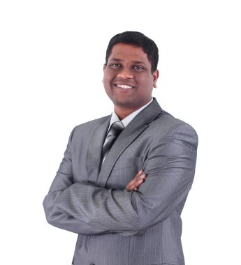 başarılı genç businessman.isolated bir beyaz. beyaz bir arka plan üzerinde izole