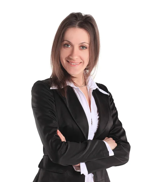 Portret van jonge bedrijf woman.isolated op witte achtergrond — Stockfoto