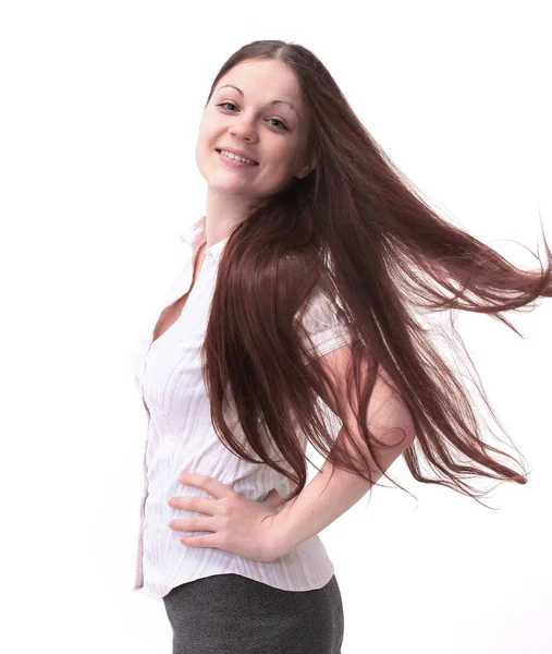 Retrato de una chica moderna de éxito. aislado en blanco . — Foto de Stock