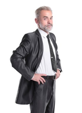 camera.isolated beyaz üzerinde seyir başarılı emin iş adamı