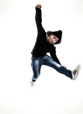 şık rapçi breakdance .photo beyaz bir adam üzerinde dans ediyor