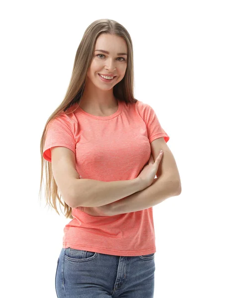 Portrait of a confident young woman.isolated on white background — Stock Photo, Image