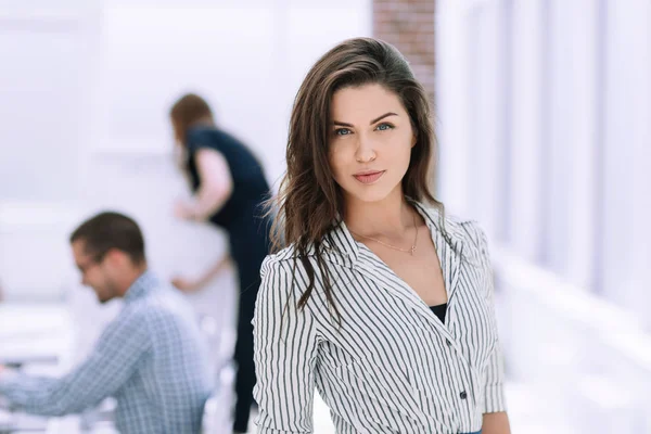 Mujer Negocios Éxito Fondo Gente Office Business — Foto de Stock