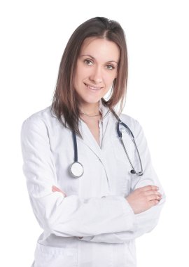 beyaz zemin üzerinde bir physician.isolated portresi