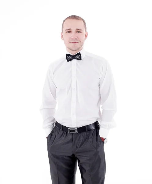 Retrato de un joven hombre de negocios .isolated en blanco — Foto de Stock