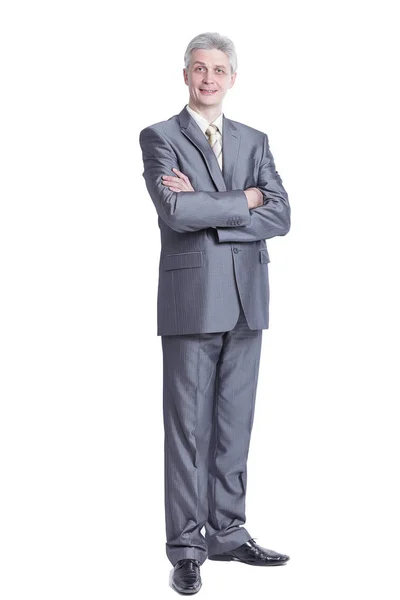 En pleno crecimiento. exitoso hombre de negocios moderno .isolated en un blanco —  Fotos de Stock