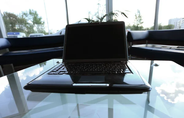 Workspace modern home office desk with laptop and equipment — Stock Photo, Image