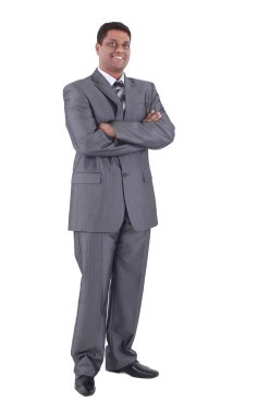 başarılı genç businessman.isolated bir beyaz. kopya alanı ile fotoğraf.