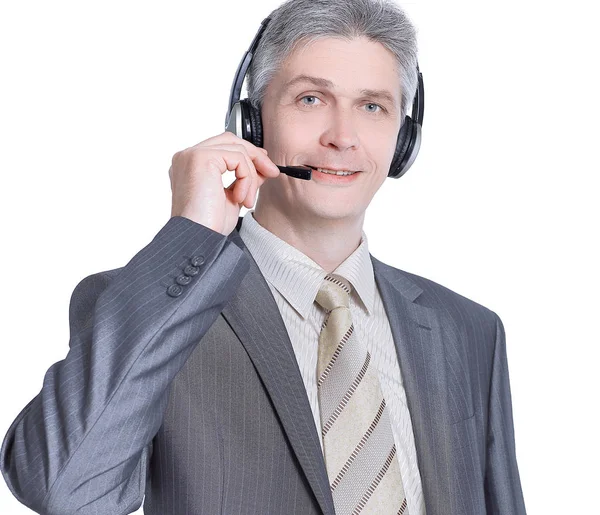 Portret van een ervaren medewerker callcenter. — Stockfoto