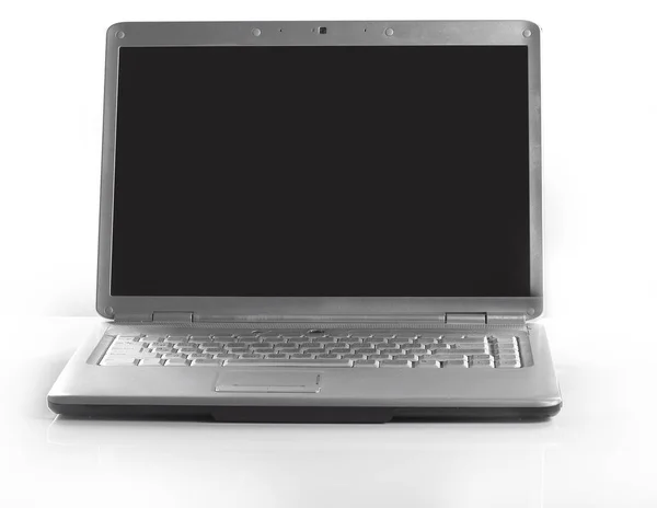 Крупний план. стильний ноутбук з порожнім екраном. Фотографія з копією sp — стокове фото