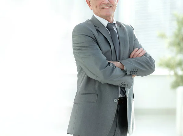 Porträt eines erfolgreichen, reifen Geschäftsmannes im modernen Büro — Stockfoto