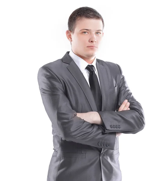 Retrato de un joven empresario exitoso.aislado en blanco —  Fotos de Stock