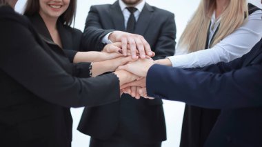 yakın çekim. iş takım kendi birlik gösterir