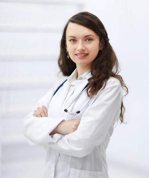 A terapeuta női orvos arcképe. — Stock Fotó