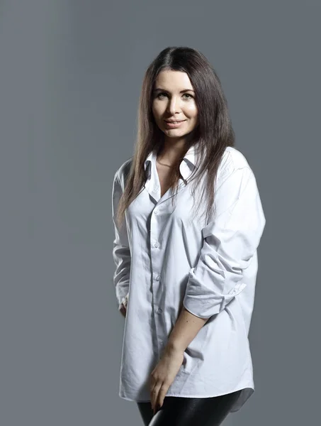 Portret van creatieve business woman.isolated op witte achtergrond — Stockfoto