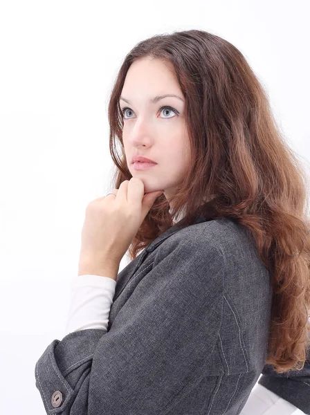 Retrato de uma mulher de negócios confiante.isolado no branco . — Fotografia de Stock