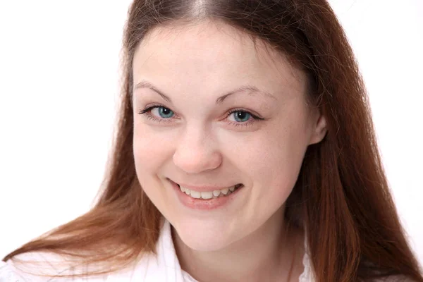 Closeup.the face of a pretty young girl — Stock Photo, Image