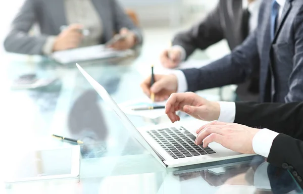 Background image of a business team at a Desk — Stock Photo, Image