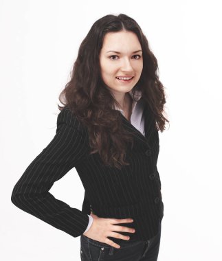 kendine güvenen genç iş kadını closeup.Portrait