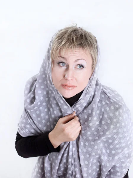 Closeup .stylish women dressed in a soft handkerchief — Stock Photo, Image