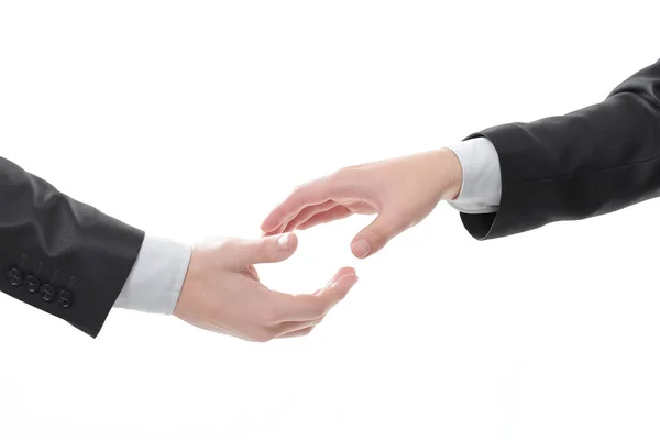 Gente de negocios extendiendo sus manos para un apretón de manos — Foto de Stock