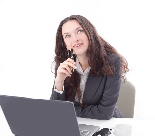 Portrait. Jolie femme d'affaires travaillant au bureau — Photo