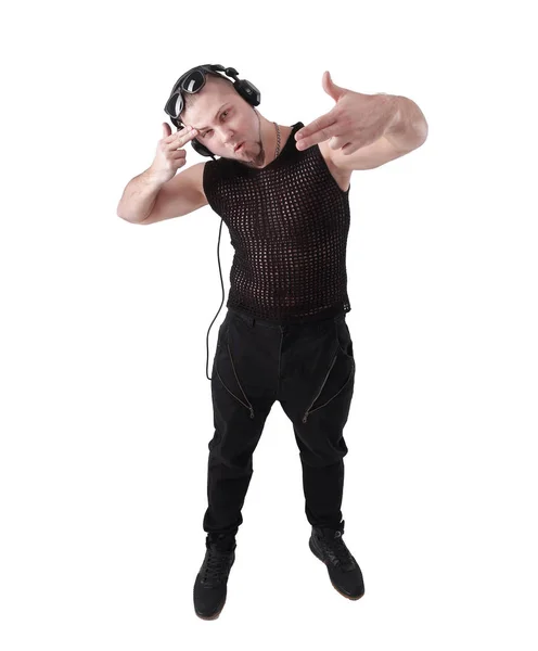 Junge Männer des Rappers zeigen coole Handgeste. — Stockfoto