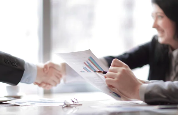 Image of a business handshake business women with business partner — Stock Photo, Image