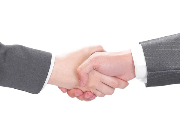 Closeup of a business handshake men and business women. — Stock Photo, Image